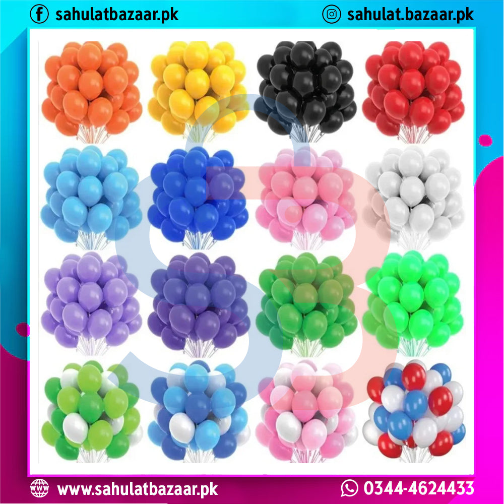 Colorful balloon trees arranged in a grid on a white background with brand information.