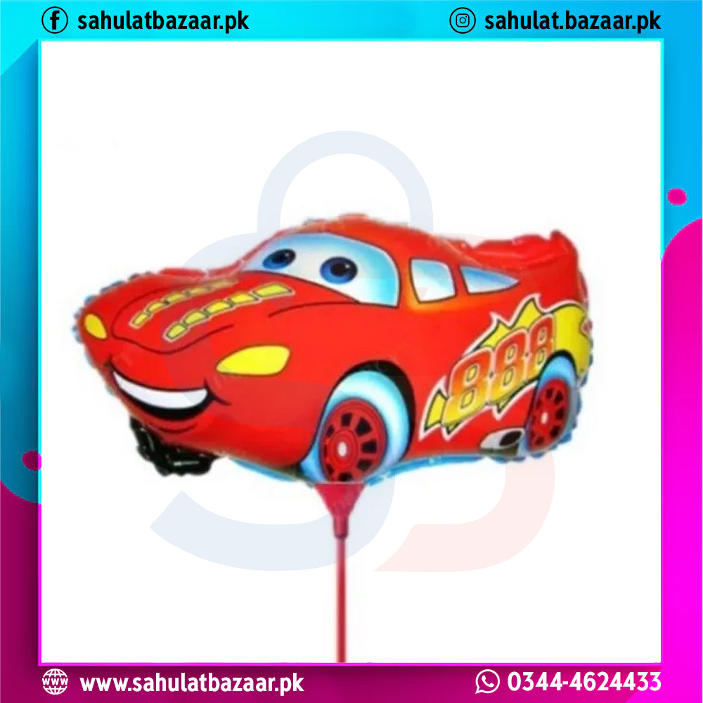 Cars Theme Foil Balloon Set – 5 Pcs Lightning McQueen Birthday Party Decoration Balloons