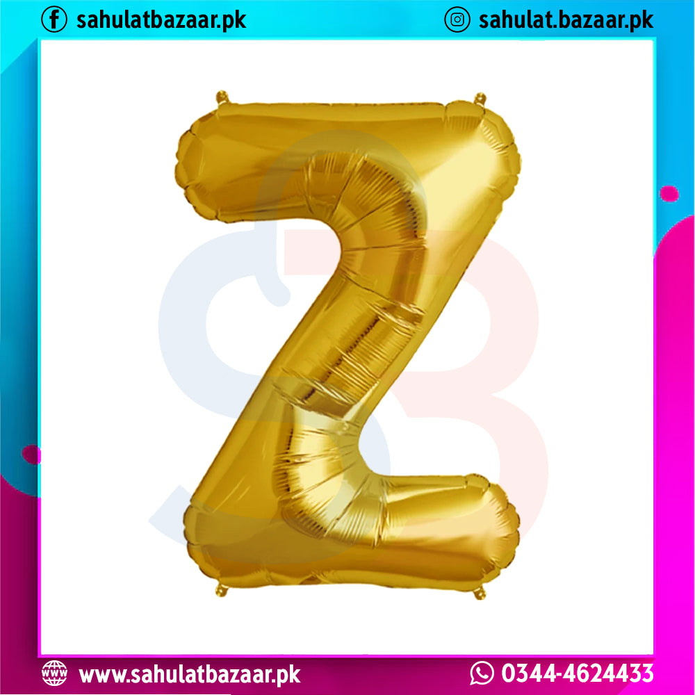 Gold foil balloon shaped like the number '23' on a colorful border with branding text.