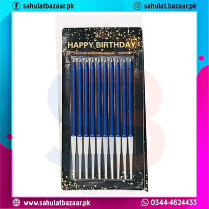 Pack of blue pens with 'Happy Birthday' text on a colorful border