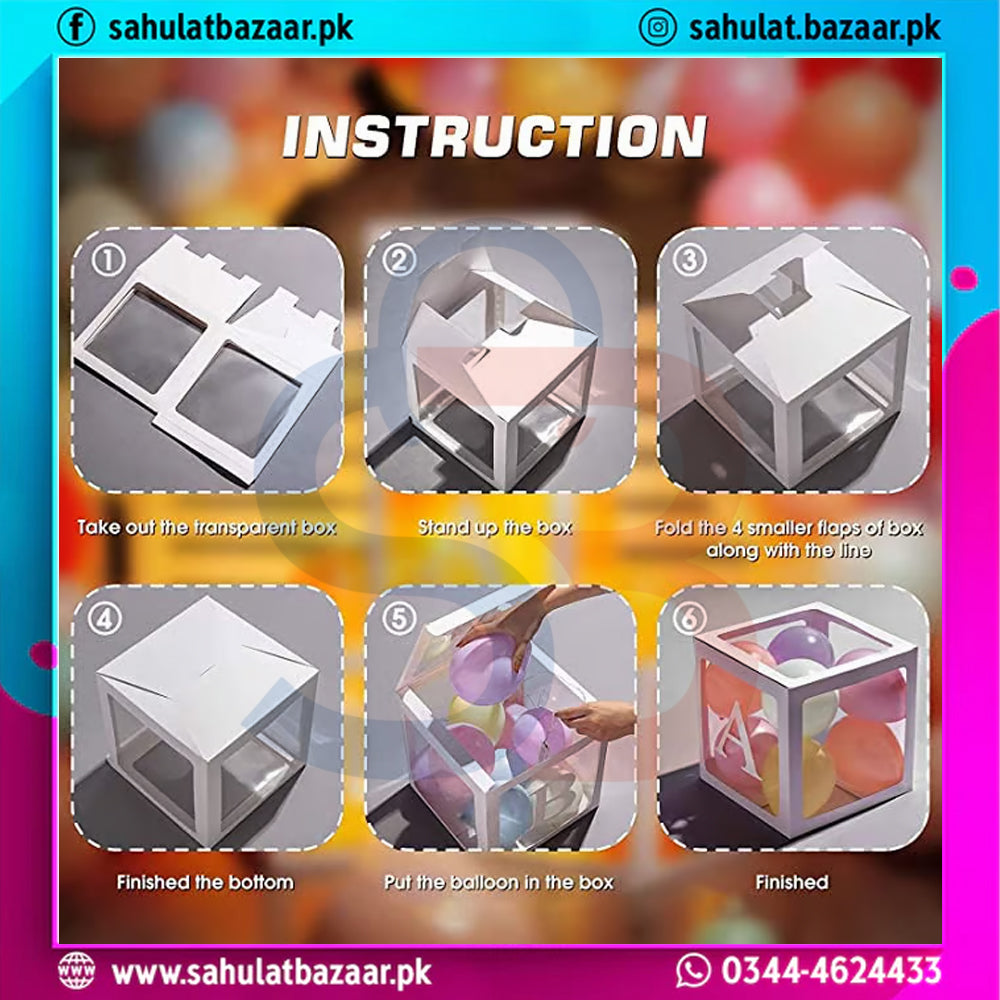 Balloon Box for 1st Birthday Decoration – Transparent ONE Boxes Set of 3 | Baby Girl & Boy Birthday Decor | Fillable Balloon Display Boxes