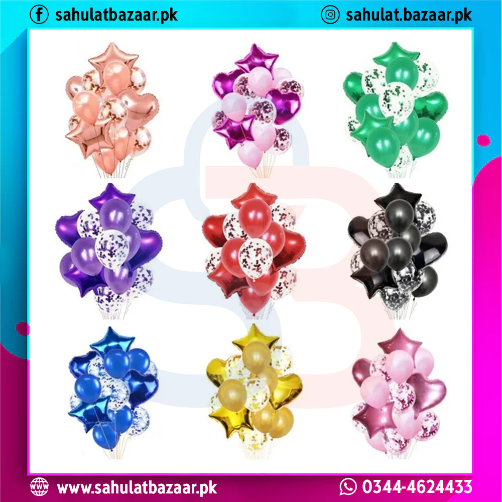 Colorful decorative hair clips with star and balloon designs on a white background.