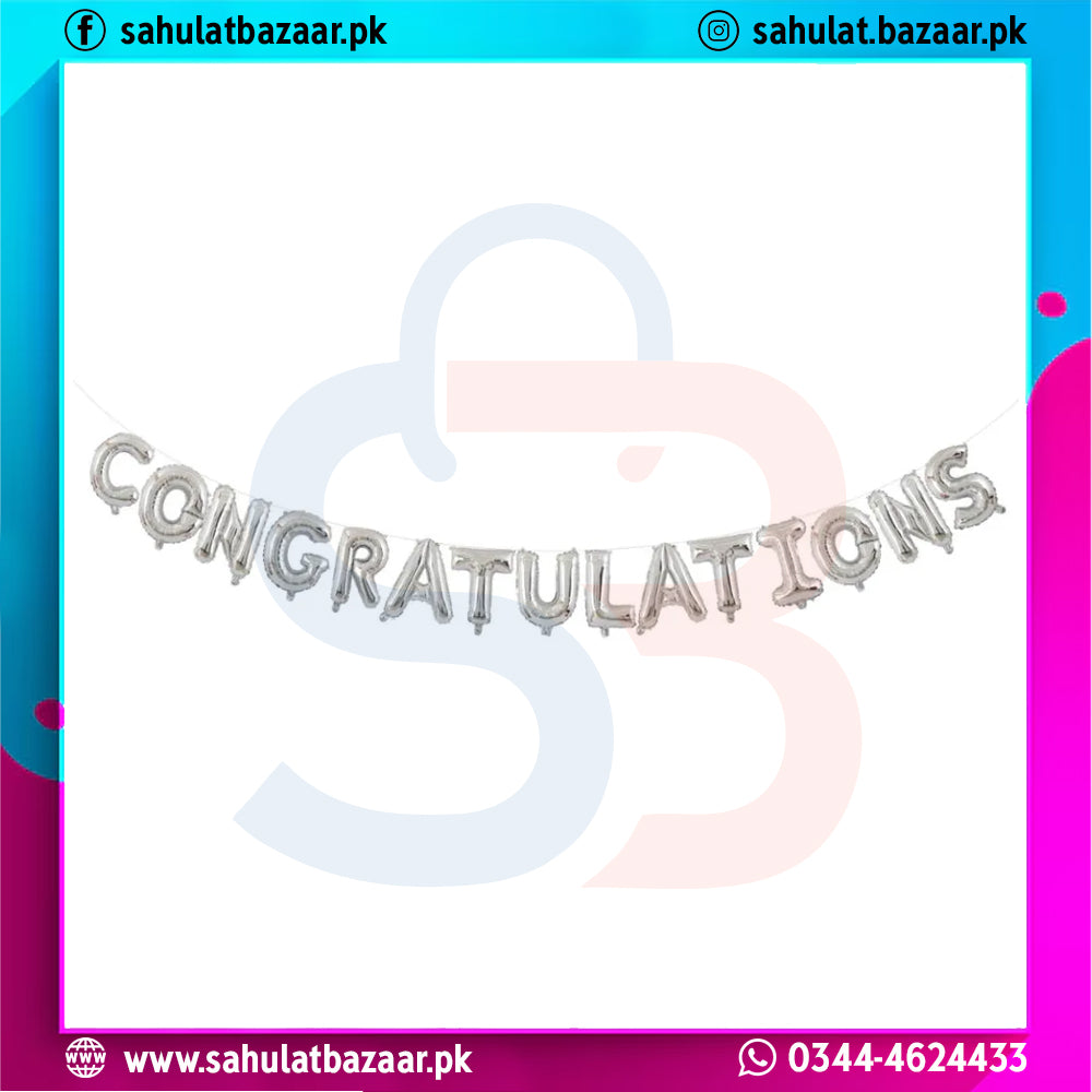 Decorative card with 'Congratulations' text and colorful border.