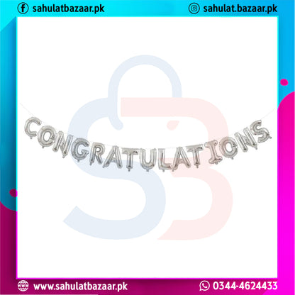 Decorative card with 'Congratulations' text and colorful border.