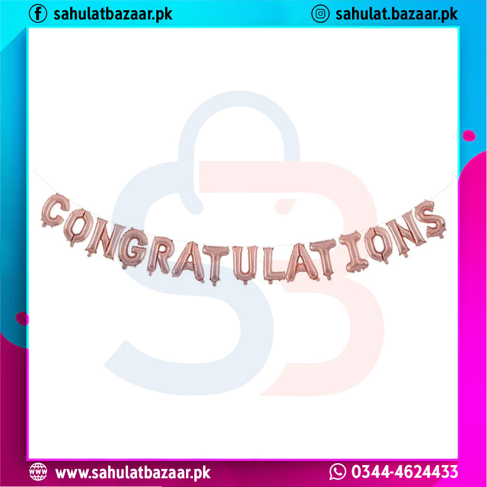 Colorful 'Congratulations' text with a decorative design on a white background, featuring branding elements.