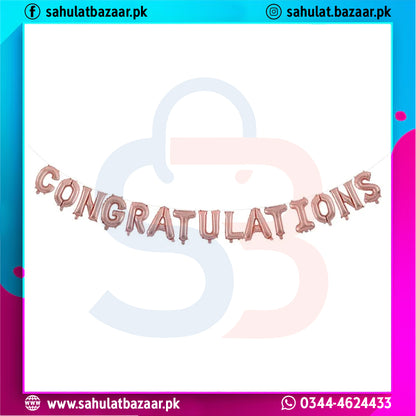 Colorful 'Congratulations' text with a decorative design on a white background, featuring branding elements.
