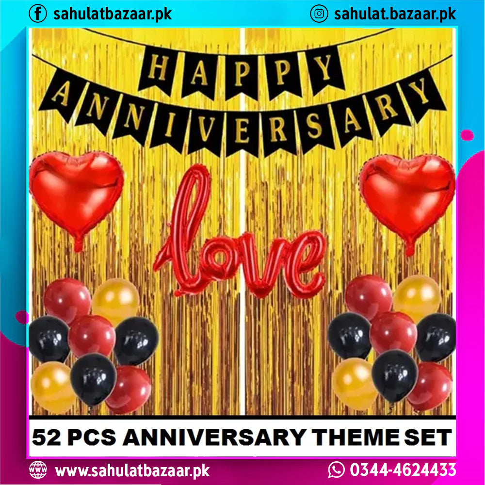 Happy Anniversary Decoration Theme Set – 52-Pieces