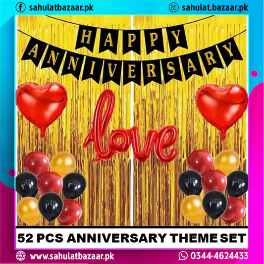 Happy Anniversary Decoration Theme Set – 52-Pieces