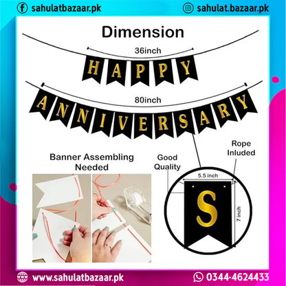 Happy Anniversary Decoration Theme Set – 52-Pieces