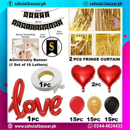 Happy Anniversary Decoration Theme Set – 52-Pieces