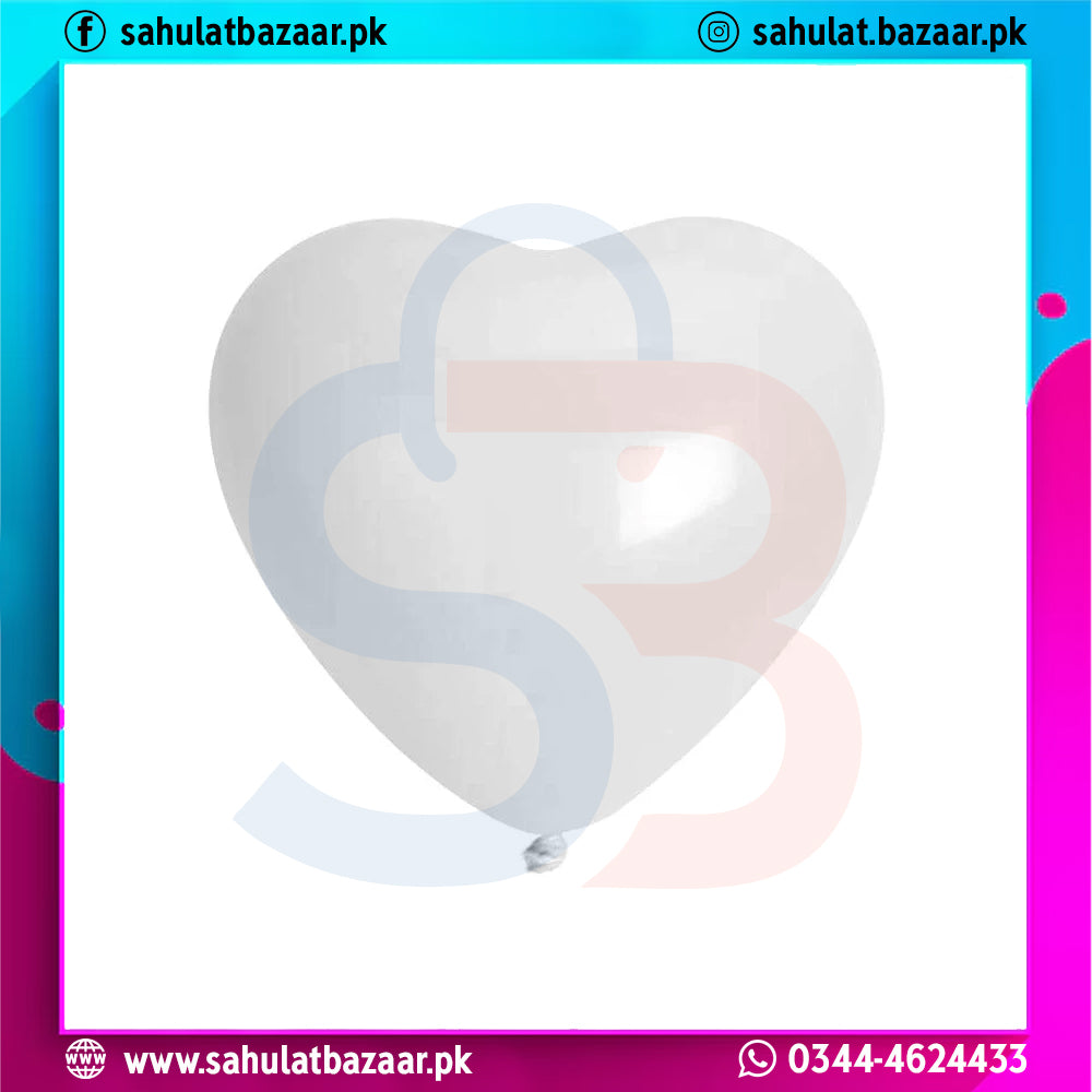 Heart-shaped balloon with a pink and blue border on a white background