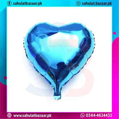 Blue heart-shaped balloon on a white background with colorful border