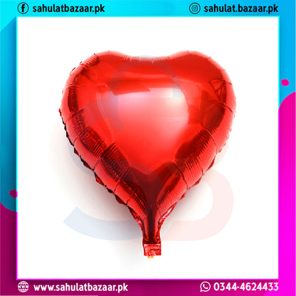 Red heart-shaped balloon on a white background with colorful border