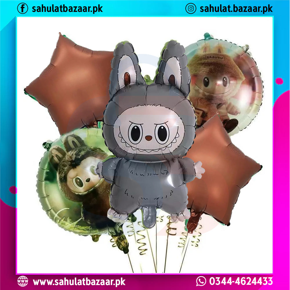 Set of cartoon character balloons with a white background