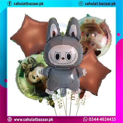 Set of cartoon character balloons with a white background