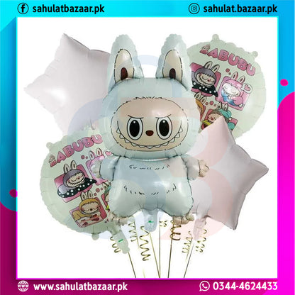 Cartoon character balloon with 'BABUBU' branding on a colorful background