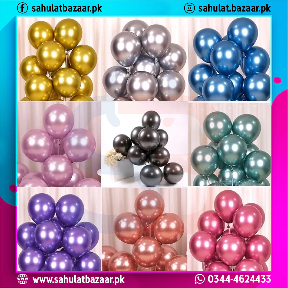 Collage of various colored balloons with brand logos and contact information.