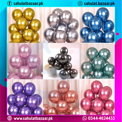 Collage of various colored balloons with brand logos and contact information.