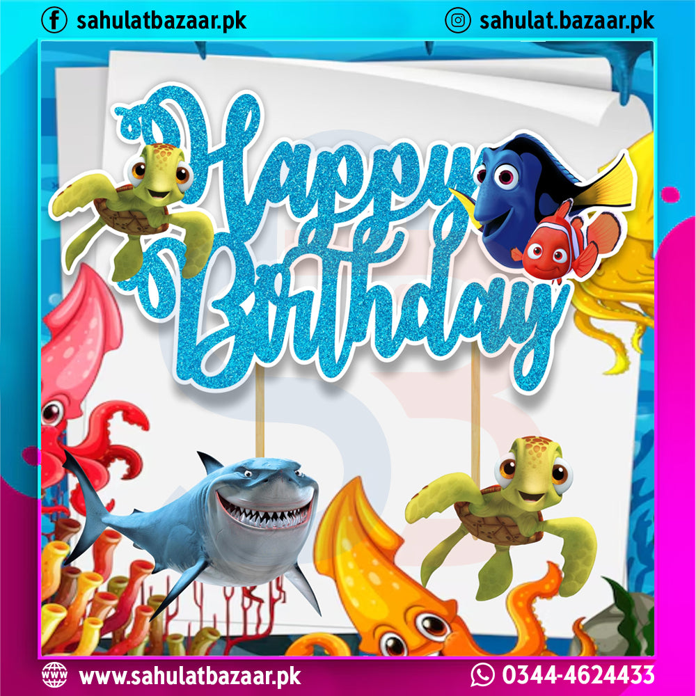 Nemo Fish Theme Birthday Cake Candles Set of 5 – Cartoon Cake Topper Candles for Kids Party Decoration