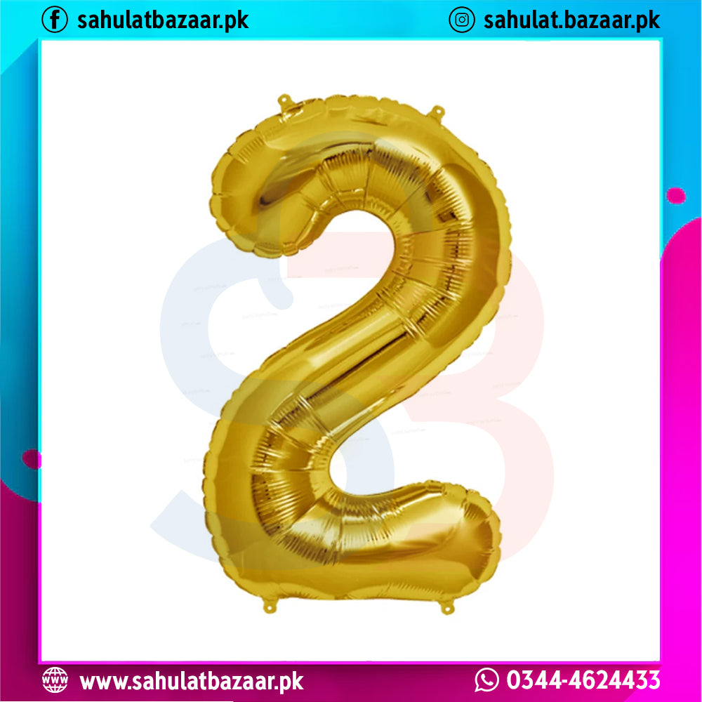 Gold number 2 balloon on a colorful background with brand logos.