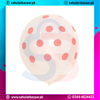 Balloon with pink polka dots on a white background