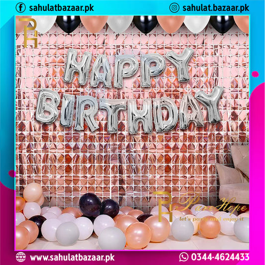 Square Foil Fringe Curtain – 1m x 2m Metallic Tinsel Backdrop for Birthday, Wedding & Party Decoration (Multiple Colors)
