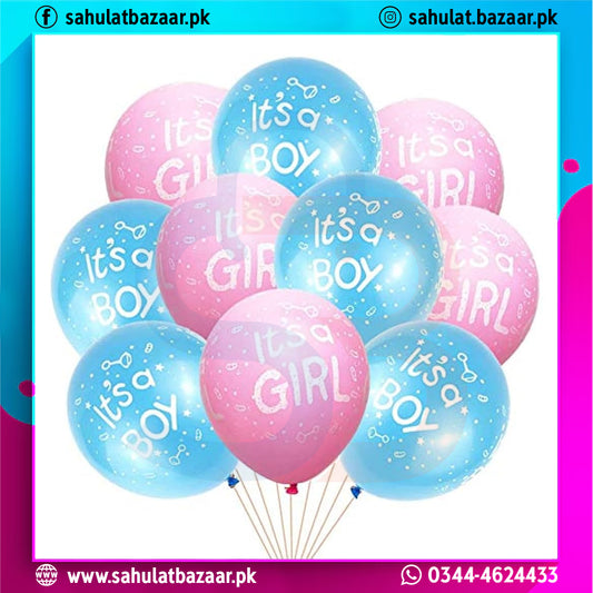 Its a Boy & Its a Girl Printed Latex Balloons Pack of 50 – Baby Shower & Welcome Baby Decoration Balloons